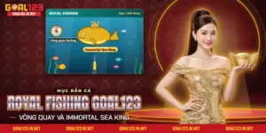 Cảnh bắn cá Royal Fishing Goal123 với đàn cá dưới biển và các mục tiêu đặc biệt