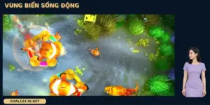 Happy Fishing GOAL123 với cá nhiều màu và hiệu ứng vòng trong vùng biển