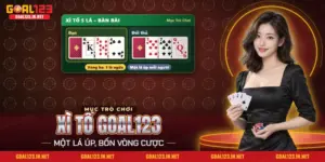 Xì tố Goal123 với một lá úp và ba lá ngửa của hai người chơi trên bàn bài